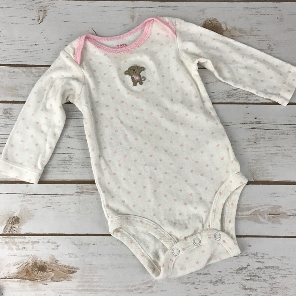 INFANT Carter's White & Pink One Piece
